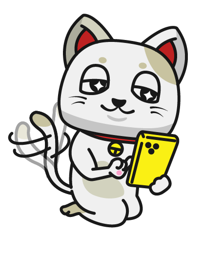 スマホいじる猫