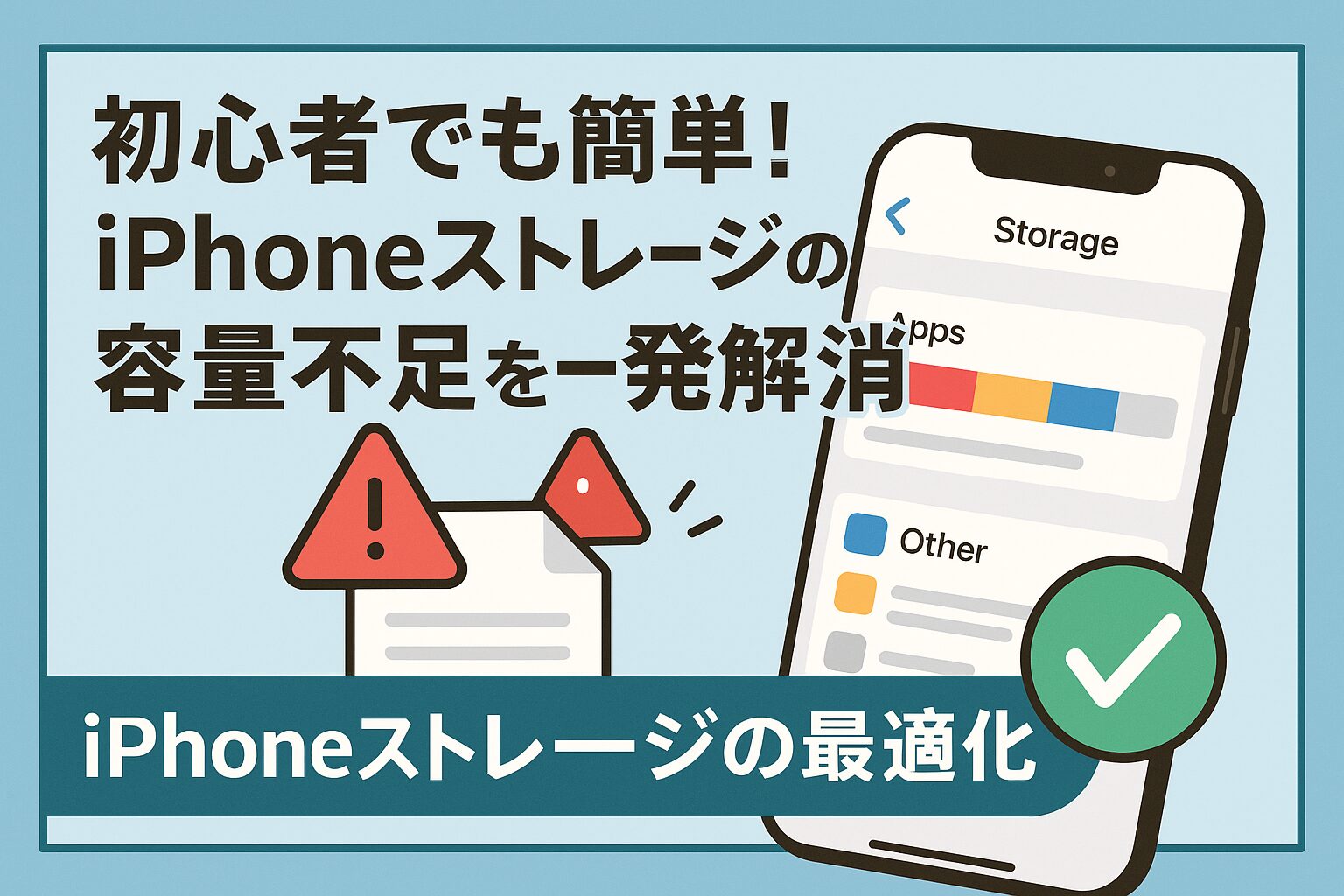初心者でも簡単！iPhoneストレージの最適化で容量不足を一発解消！