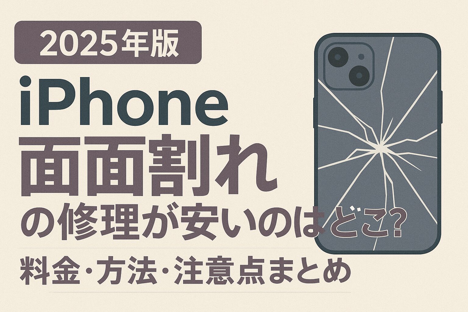 iPhone画面割れの修理が安いのはどこ？料金・方法・注意点まとめ！