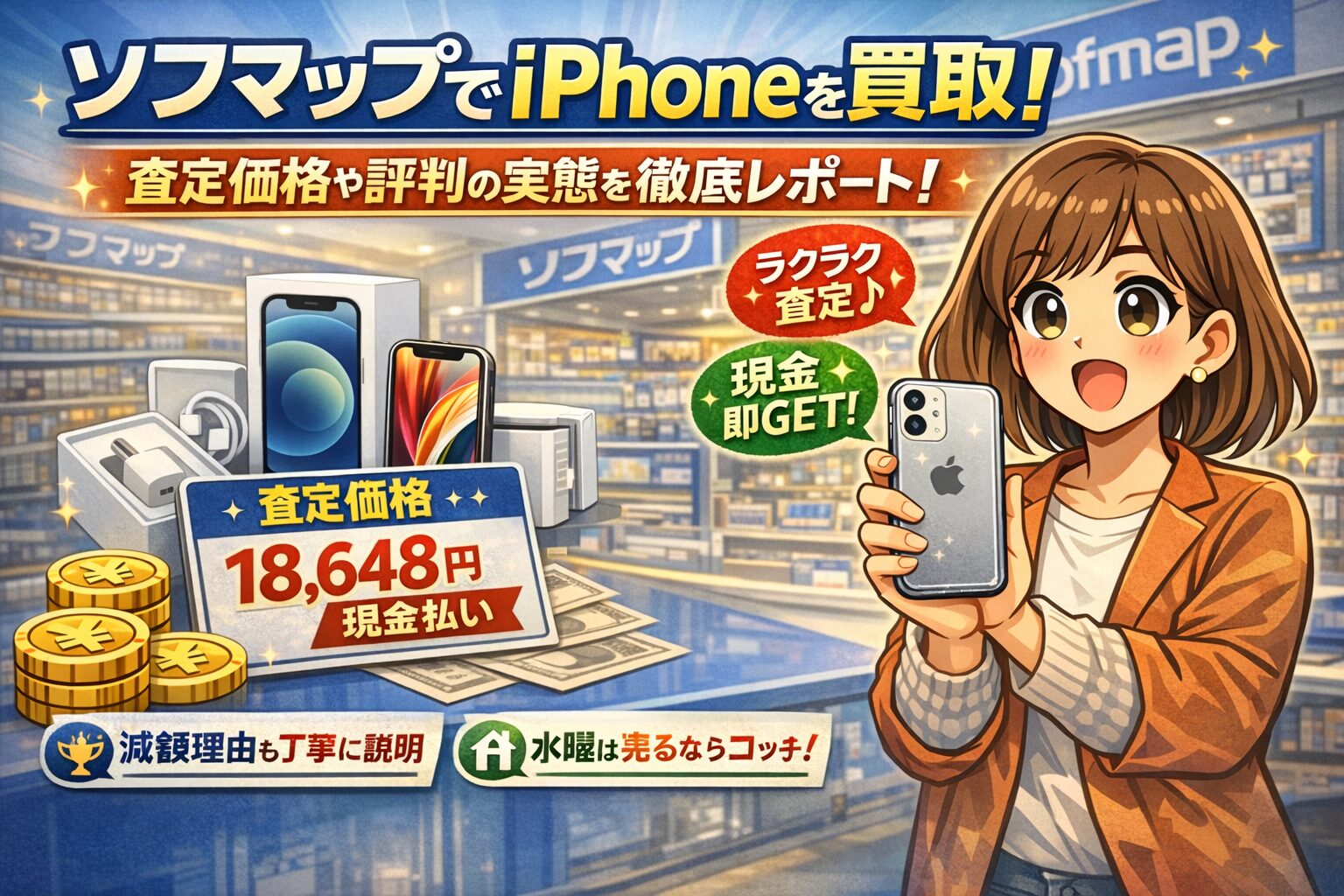 ソフマップでiPhoneを買取！査定価格や評判の実態を徹底レポート！