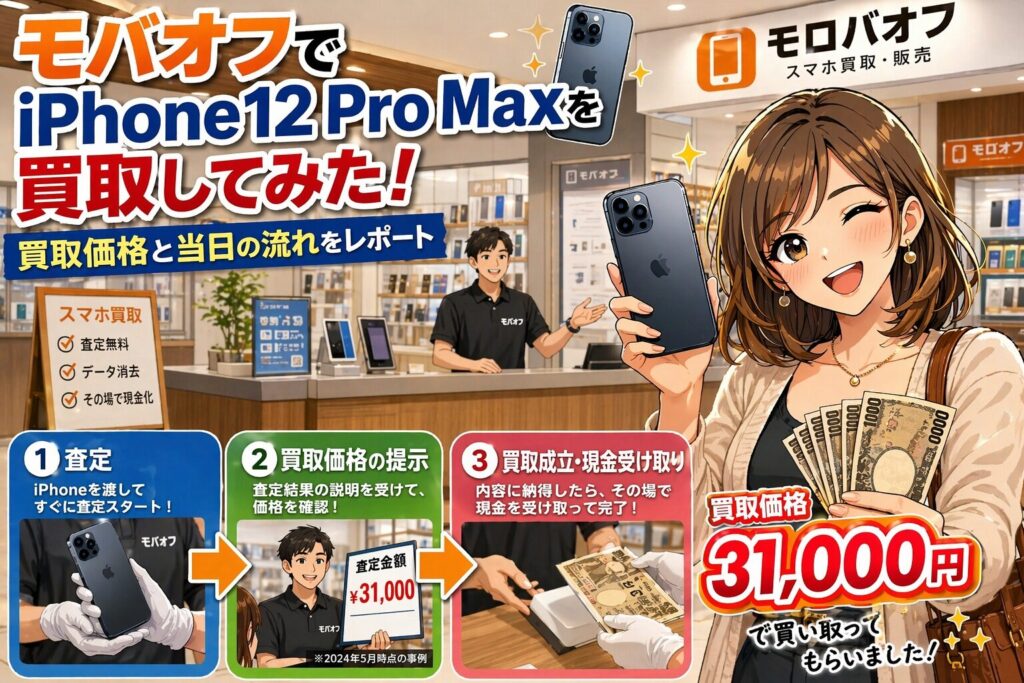 モバオフでiPhone 12 Pro Maxを買取してみた！｜買取価格と当日の