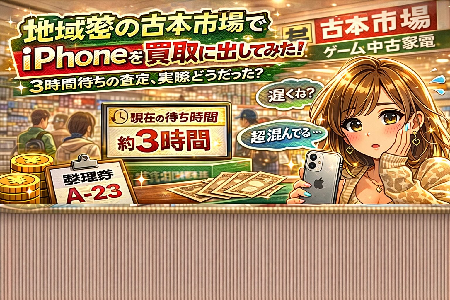 地域密着の古本市場でiPhoneを買取に出してみた！3時間待ちの査定、実際どうだった？