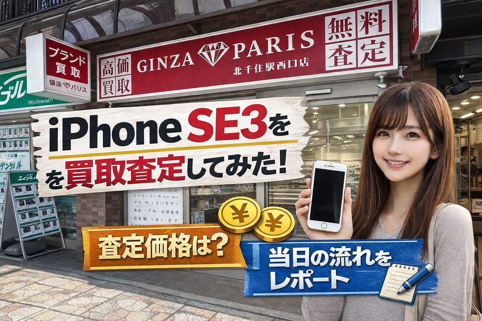 銀座パリス 北千住駅西口店でiPhone SE3を売ってみた！実際の査定額と買取体験レポート