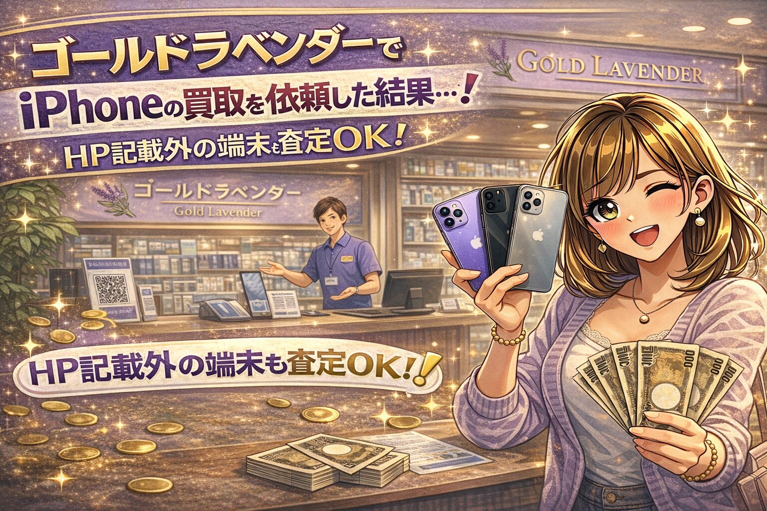 ゴールドラベンダーでiPhoneの買取を依頼した結果…！ HP記載外の端末も査定OK！